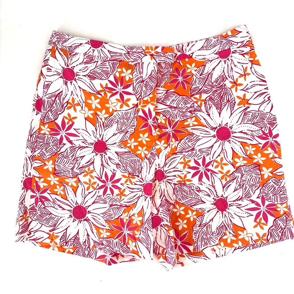 Lilly Pulitzer Cotton Stretch Pink Callahan Floral Print 6" Inseam Shorts 12
